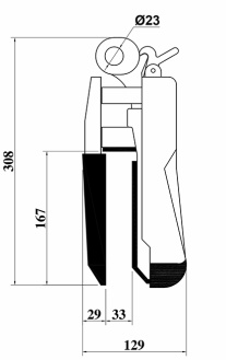 PINCE DEGALIFT 30 PRISE LARGE OUV. 0- 30 1200kg AUTOMATIQUE PATIN BLANC