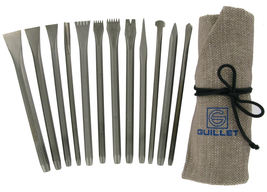 [42000141A] TROUSSE SCULPTURE N°2 - 12 OUTILS ACIERS MAIN R4232
