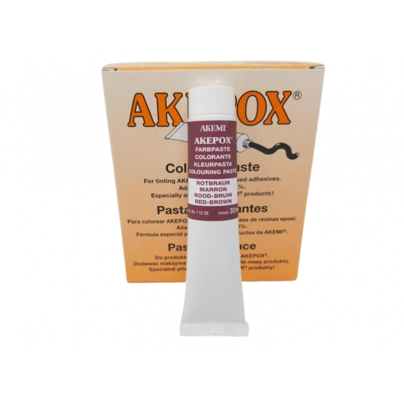 [11011228A] AKEMI - COLORANT PATE POUR AKEPOX - ROUGE-BRUN - TUBE 30 ML