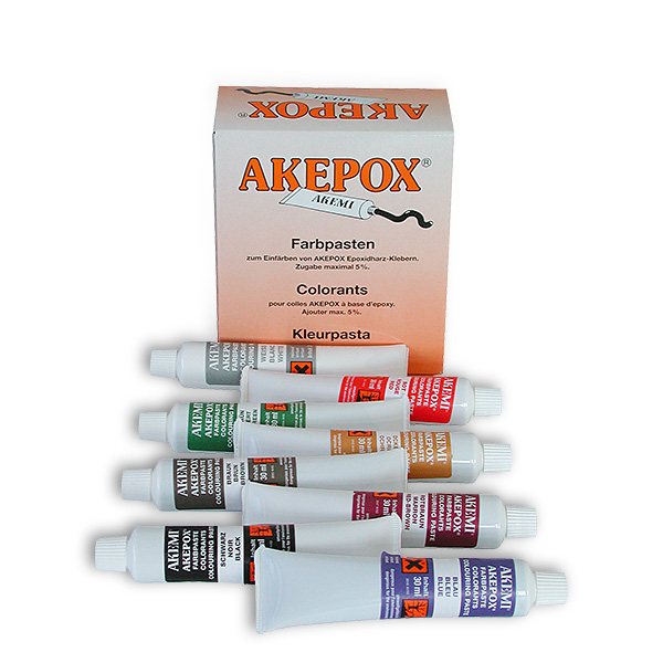 [11011226A] AKEMI - COLORANT PATE POUR AKEPOX - COULEURS MIXTES - BOITE DE 8 TUBES 30 ML