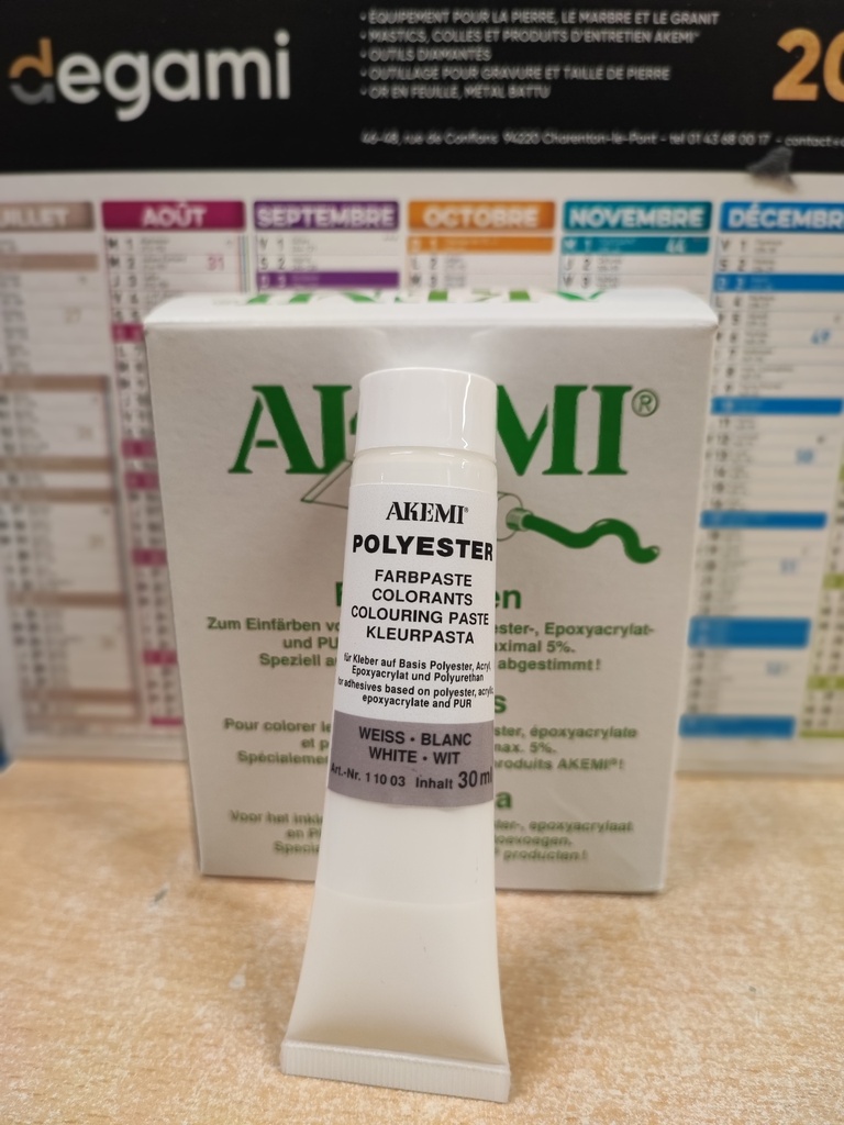 AK COLORANT PATE POUR MARMORKITT - BLANC - TUBE 30 ML