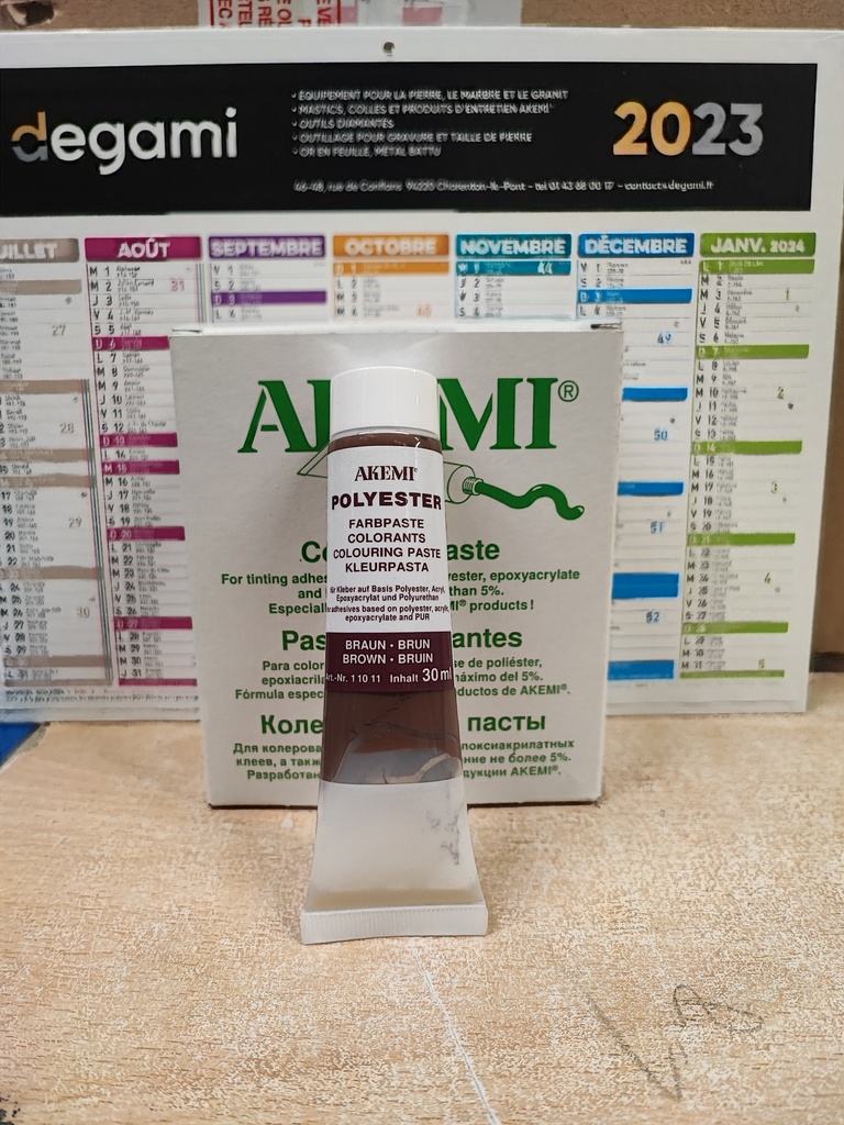 [11111011A] AKEMI - COLORANT PATE POUR MARMORKITT - BRUN FAUVE (marron) - TUBE 30 ML