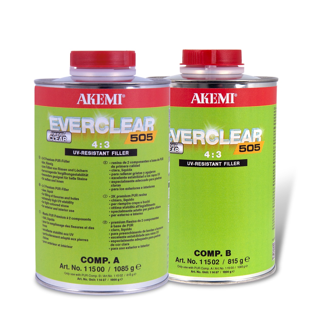 [11111487A] AKEMI - EVERCLEAR 505 liquide - Transparent - Pot 1,9 kg