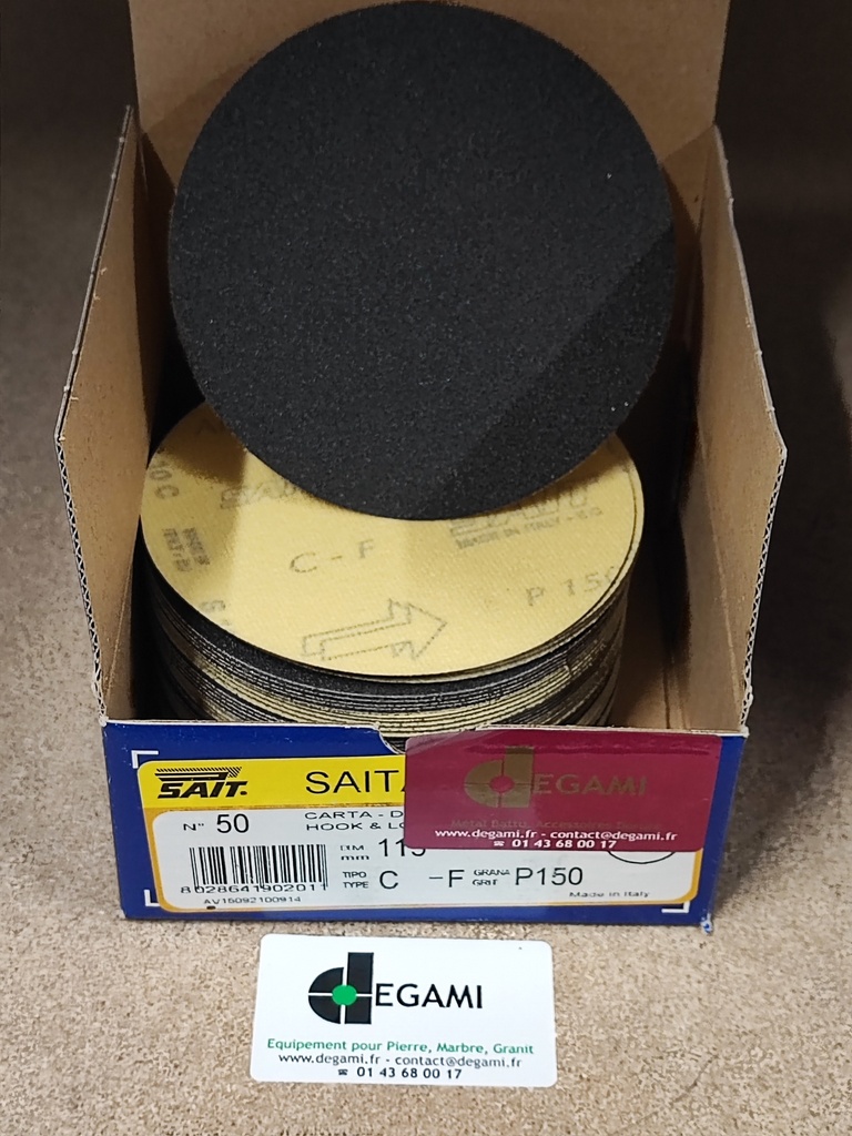 DISQUE 115 Velcro Sans Trou G150  - R90201 - Boite de 50, prix à l'unité