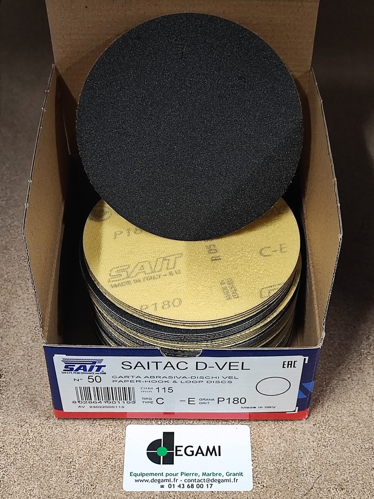 [42000693A] DISQUE 115 Velcro Sans Trou G180 - R90119 - Boite de 50, prix à l'unité