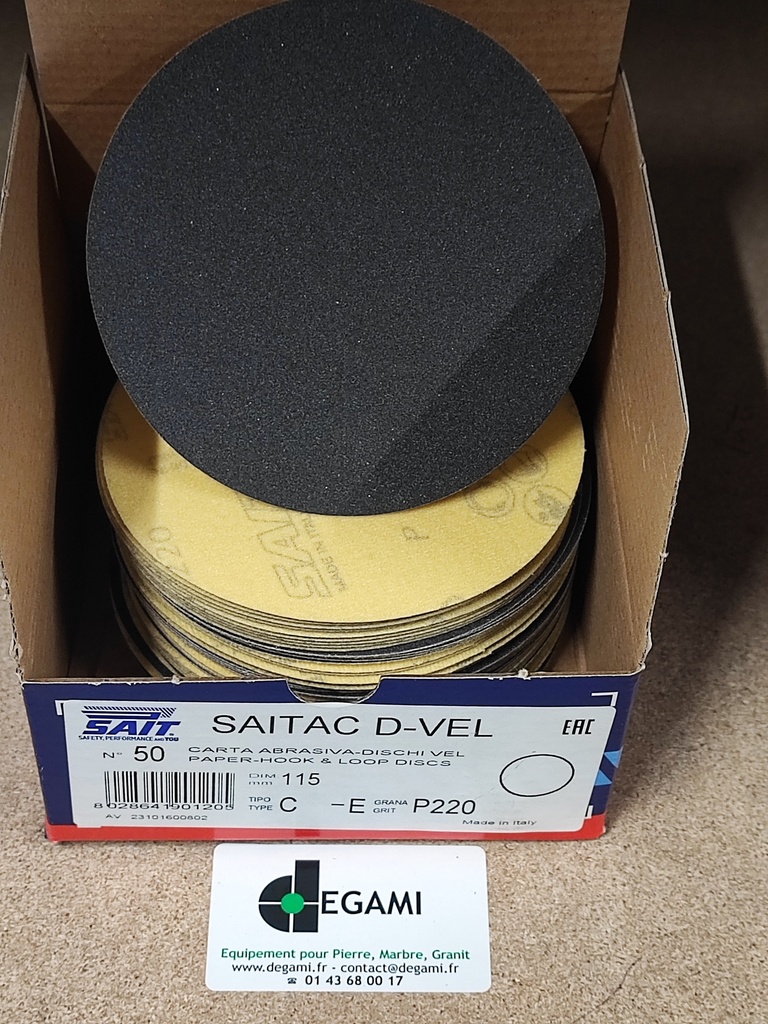 DISQUE 115 Velcro Sans Trou Gr220 - R90120 - Boite de 50, prix à l'unité