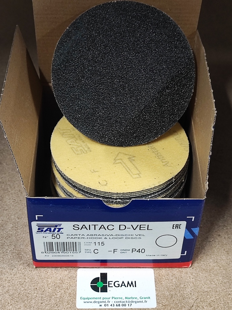 DISQUE 115 Velcro Sans Trou G40 - R90155 - Boite de 50, prix à l'unité