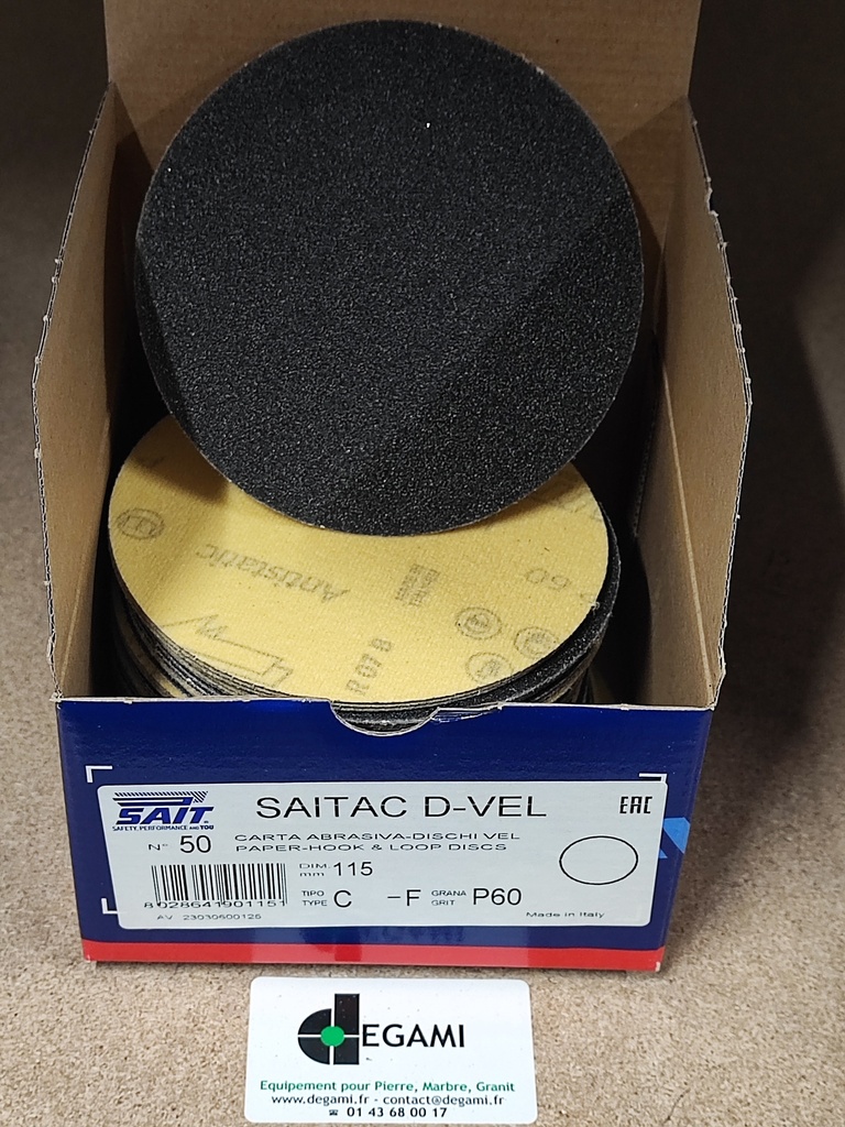 [54003105A] DISQUE 115 Velcro Sans Trou G60 - R90115 - Boite de 50, prix à l'unité