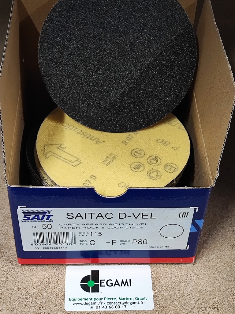 [54002205A] DISQUE 115 Velcro Sans Trou G80 - R90116 - Boite de 50, prix à l'unité