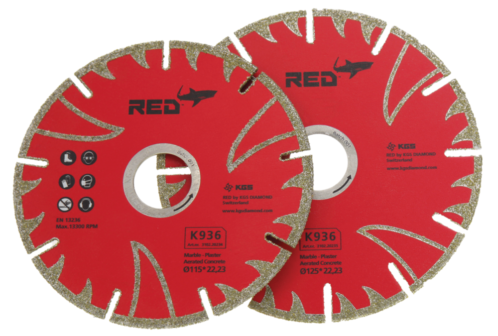 [54000934A] DISQUE 125 PLAT AL22.2mm KGS RED K936 - MARBRE
