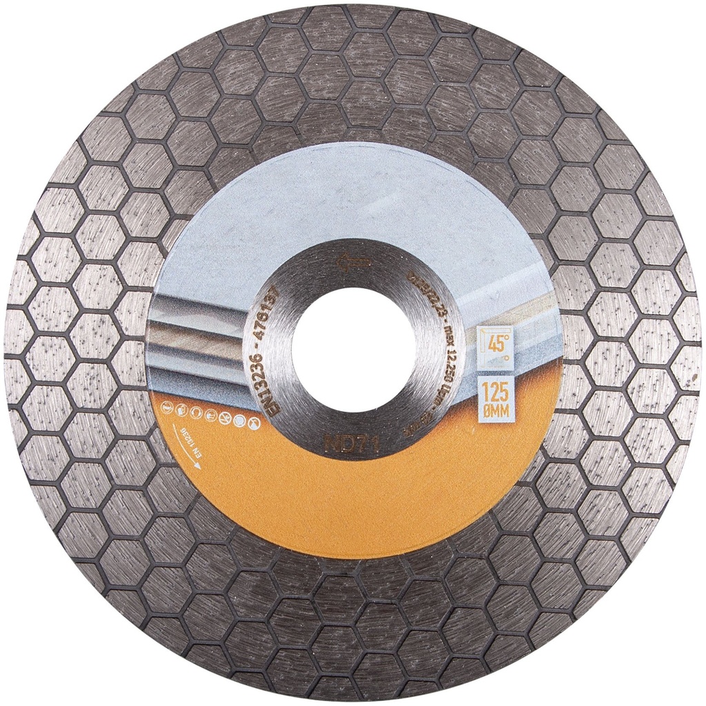 [54000694A] DIS 125 Special Cpe 45° - PLAT AL 22,2 mm - Céram. et pierre nat.