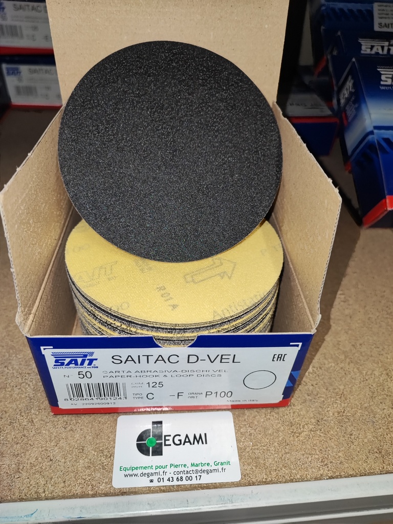 DISQUE 125 Velcro Sans Trou G120 - R90125 - Boite de 50, prix à l'unité