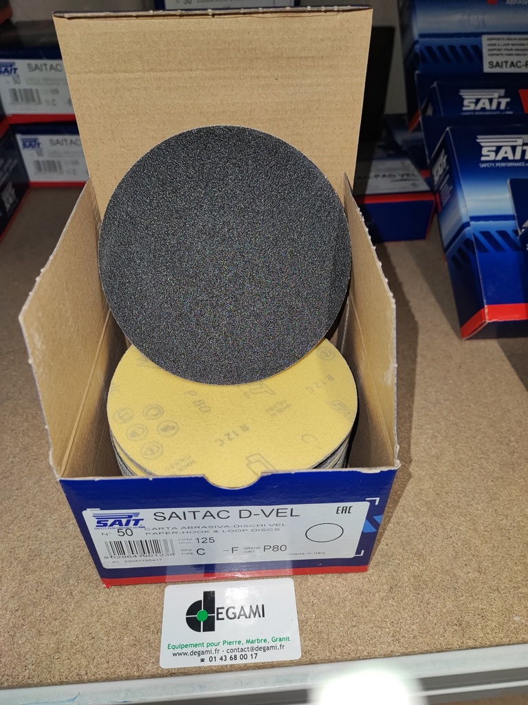 [62003161A] DISQUE 125 Velcro Sans Trou G80 - R90123 - Boite de 50, prix à l'unité