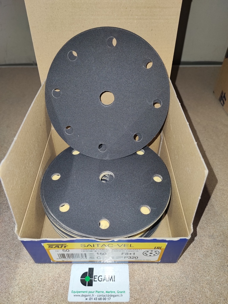 DISQUE 150 Velcro 8+1 P/FESTOOL G320 - R90182 - Boite de 50, prix à l'unité