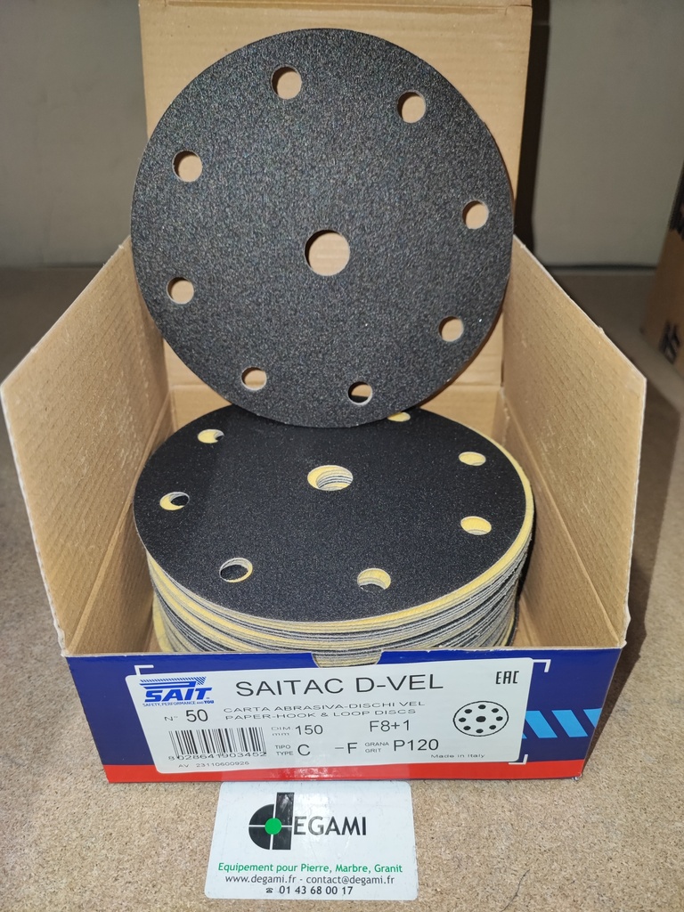 DISQUE 150 Velcro 8+1 P/FESTOOL G120 - R 90345 - Boite de 50 prix à l'unité