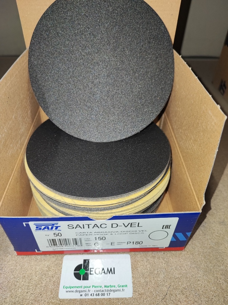 [62001242A] Disque 150 Velcro Sans Trou G120 - R90309 - Boite de 50, prix à l'unité