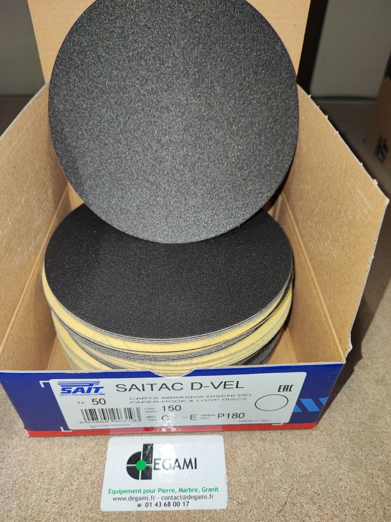 [62001242A] Disque 150 Velcro Sans Trou G120 - R90309 - Boite de 50, prix à l'unité