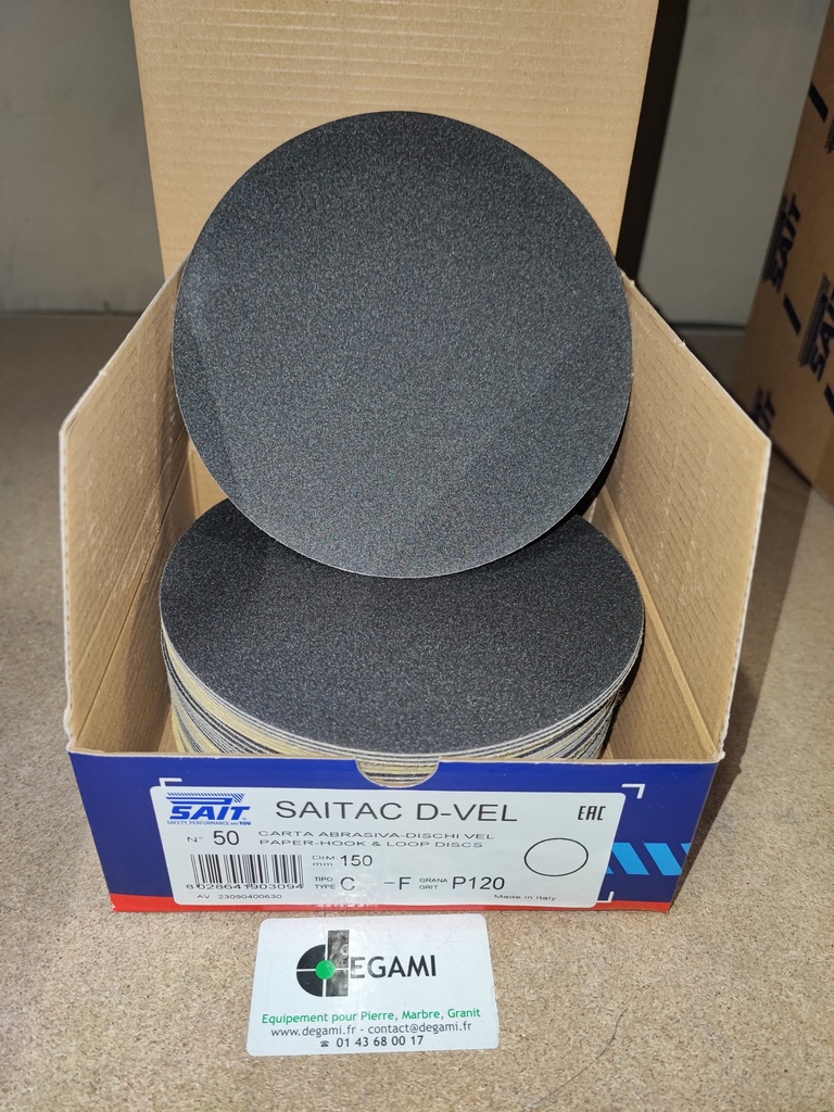 [62001408A] DISQUE 150 Velcro Sans Trou G180 - R90319 - Boite de 50, prix à l'unité