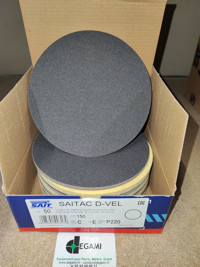 [62001243A] DISQUE 150 Velcro Sans Trou G220 - R90317 - Boite de 50, prix à l'unité