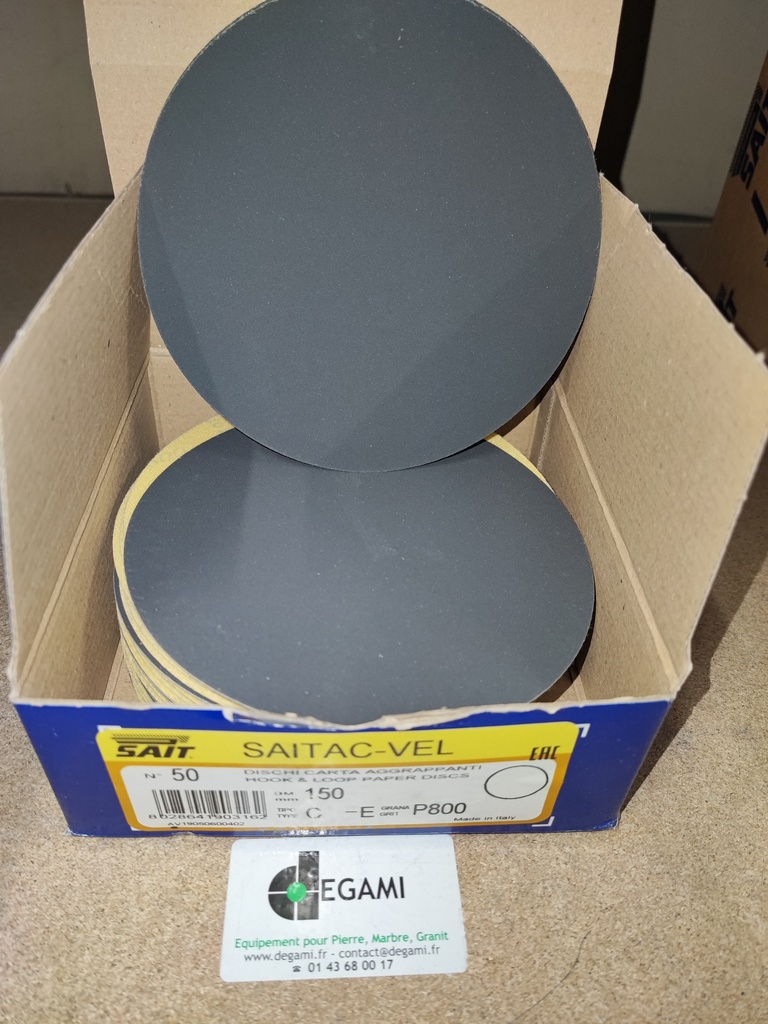 [62001409A] DISQUE 150 Velcro Sans Trou G320 - R90312 - Boite de 50, prix à l'unité