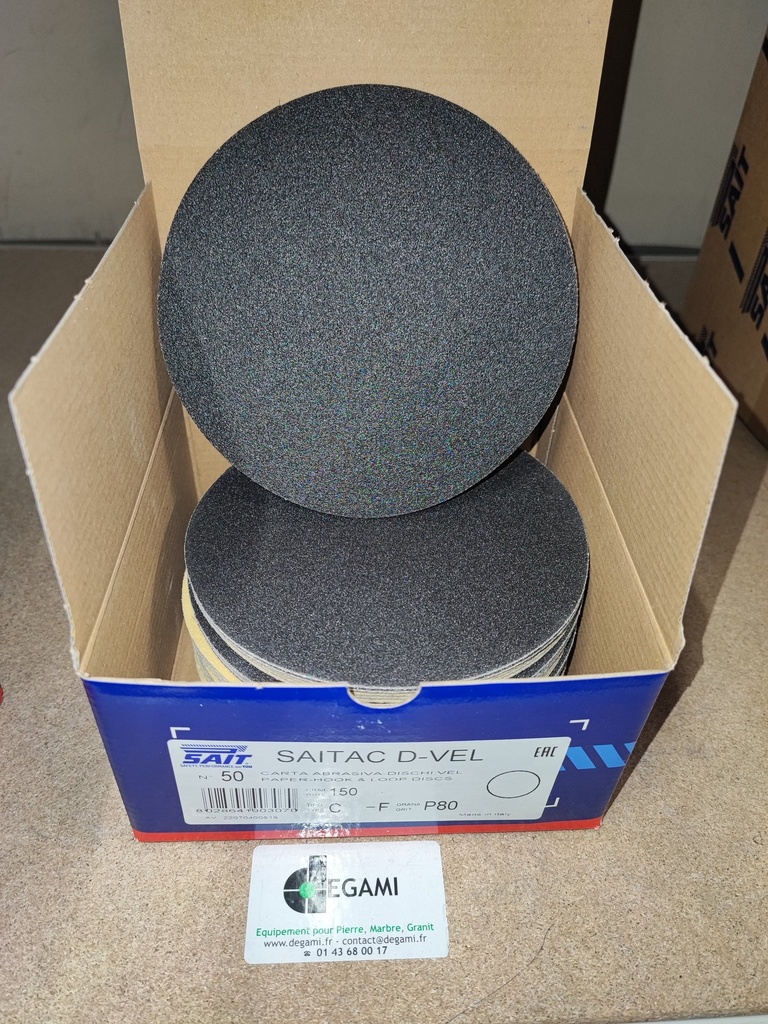 [62002850A] DISQUE 150 Velcro Sans Trou G40 - R90305 - Boite de 50, prix à l'unité