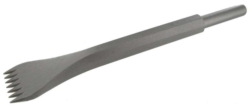 [42000700A] GRADINE ACIER PNEUMATIQUE 12.7X55 - 7 DENTS POINTUES - L.40 R3458