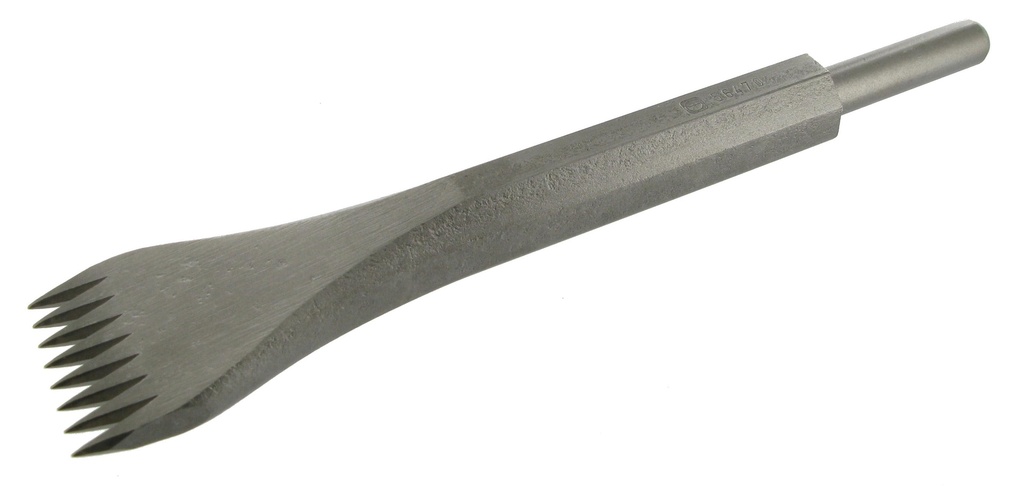 [42000701A] GRADINE ACIER PNEUMATIQUE 12.7X55 - 8 DENTS POINTUES - L.50 R1154