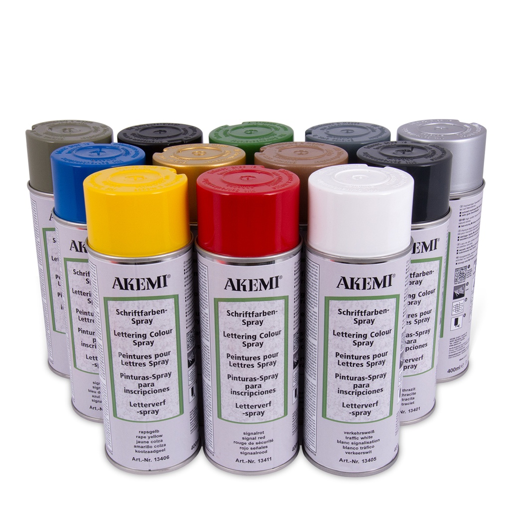 [12011419A] AKEMI - PEINTURE LETTRE - Spray 400 ml - NOIR
