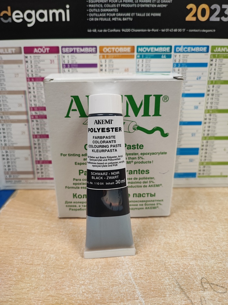 [11111004A] AKEMI - COLORANT PATE POUR MARMORKITT - NOIR - TUBE 30 ML